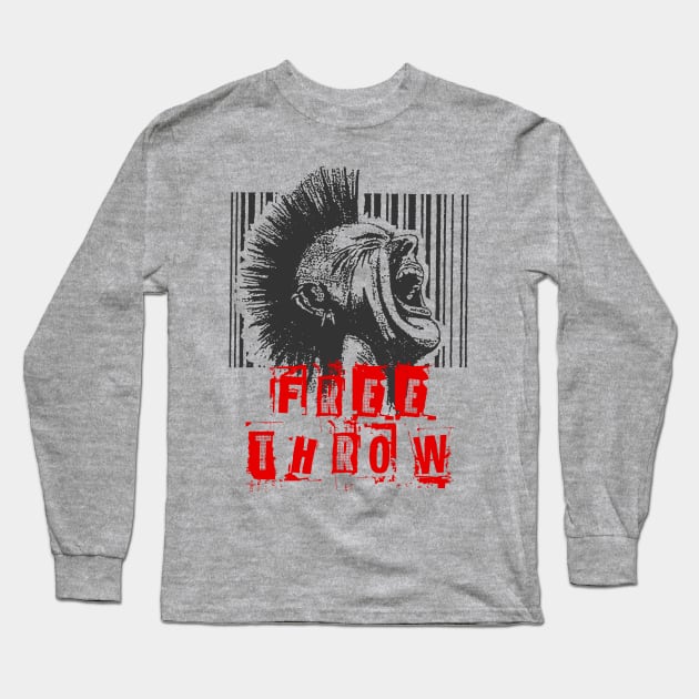 free throw on the barcode punk Long Sleeve T-Shirt by plerketekuk